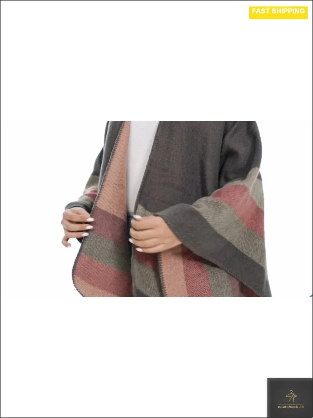 Elegant Knitted Cape Open Front Poncho Scarf Wrap Blanket Cardigan for Women,